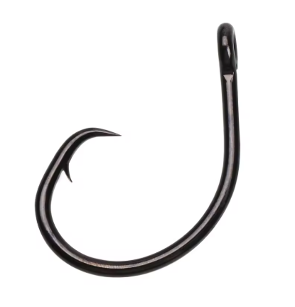 black salt water fishing hook Inline Circle Hook 10 Pack – Black Nickel Saltwater Hooks