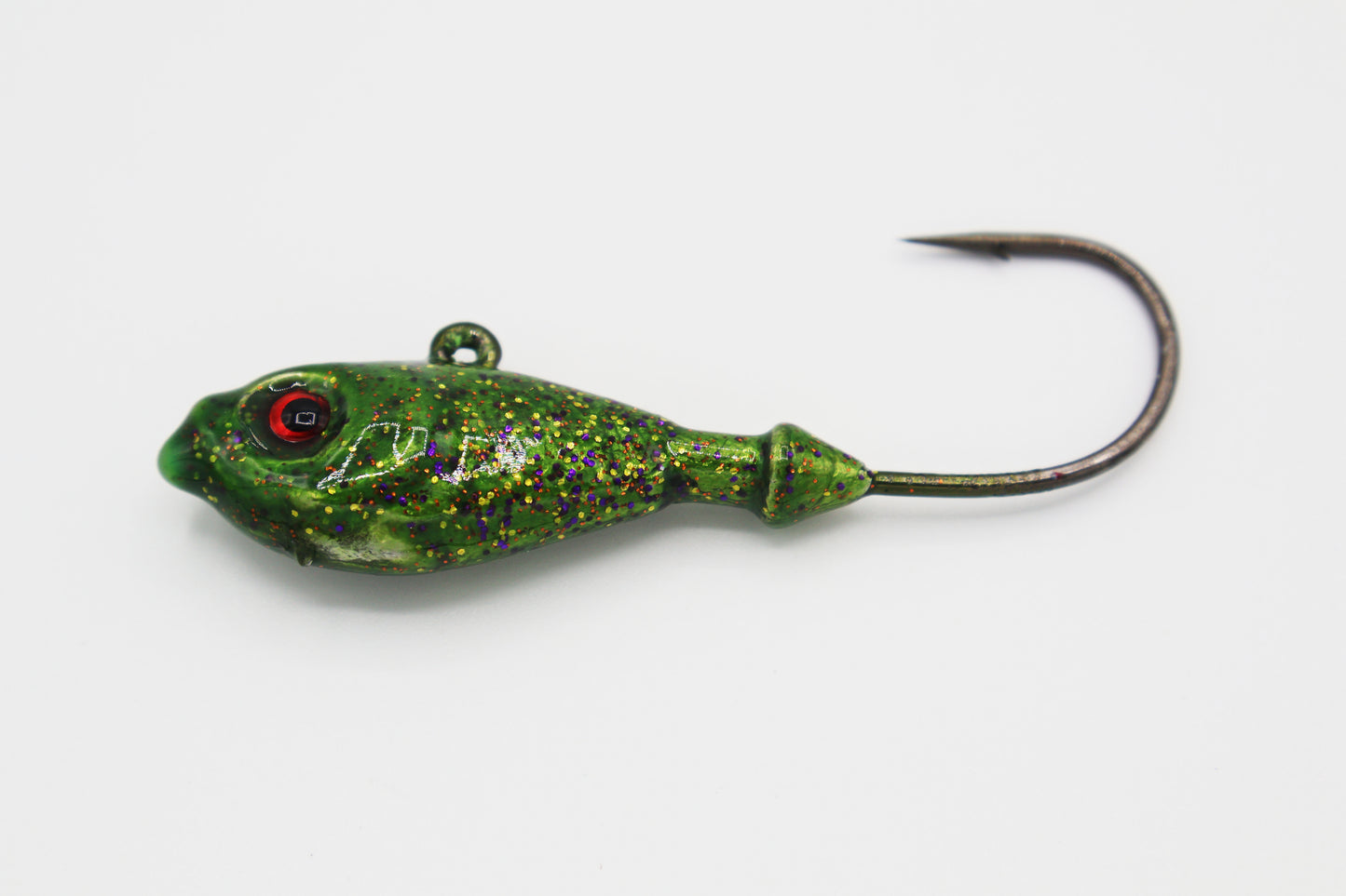 X-Out Jig Head 1oz Green with Red Eyes
