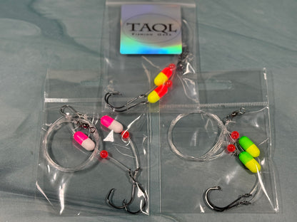 Pompano Rigs Double 2/0 Circle Hooks with Floats