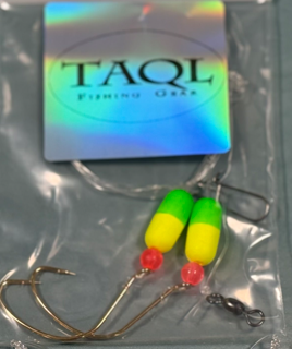 Pompano Rigs Double 2/0 Wide Gap Hooks with Floats