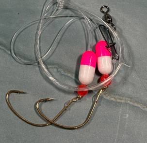 Pompano Rigs Double 2/0 Wide Gap Hooks with Floats